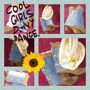 🌻🌻🌻Country girl Denim laceup Hugs